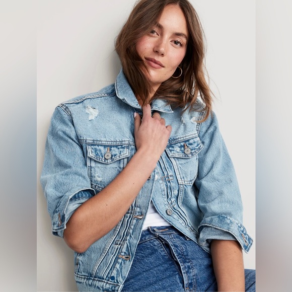 Old Navy Jackets & Blazers - Old Navy Distressed Classic Jean Jacket